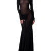 Women See Through Mesh Long Dress